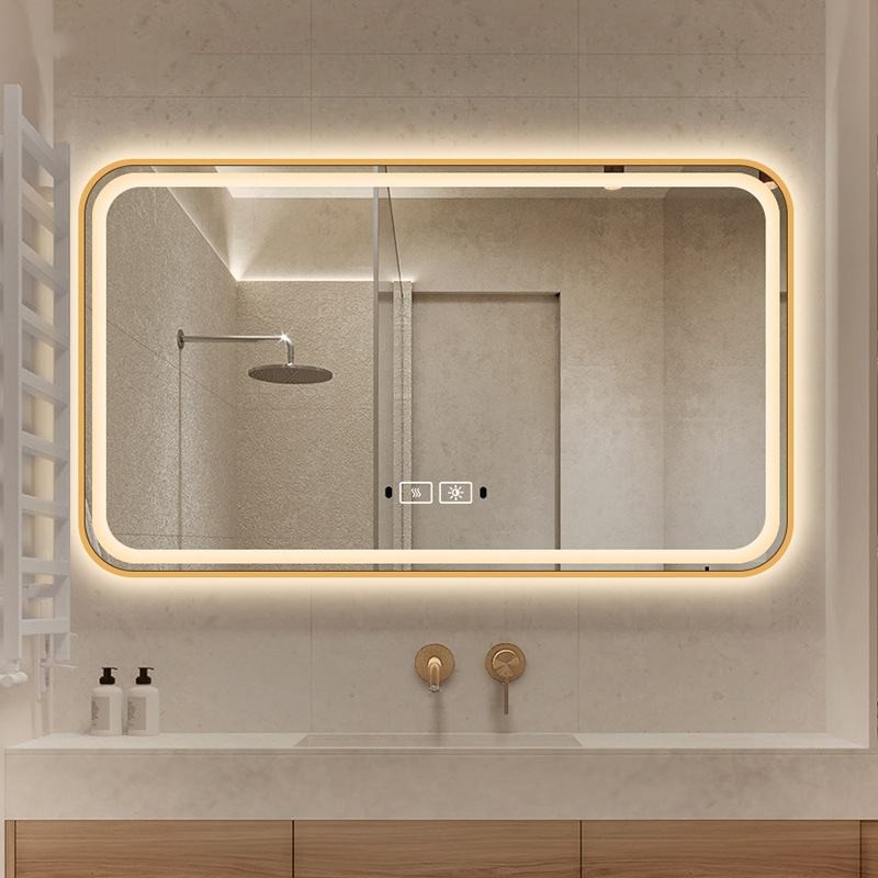 Framed Backlit Bathroom Mirror